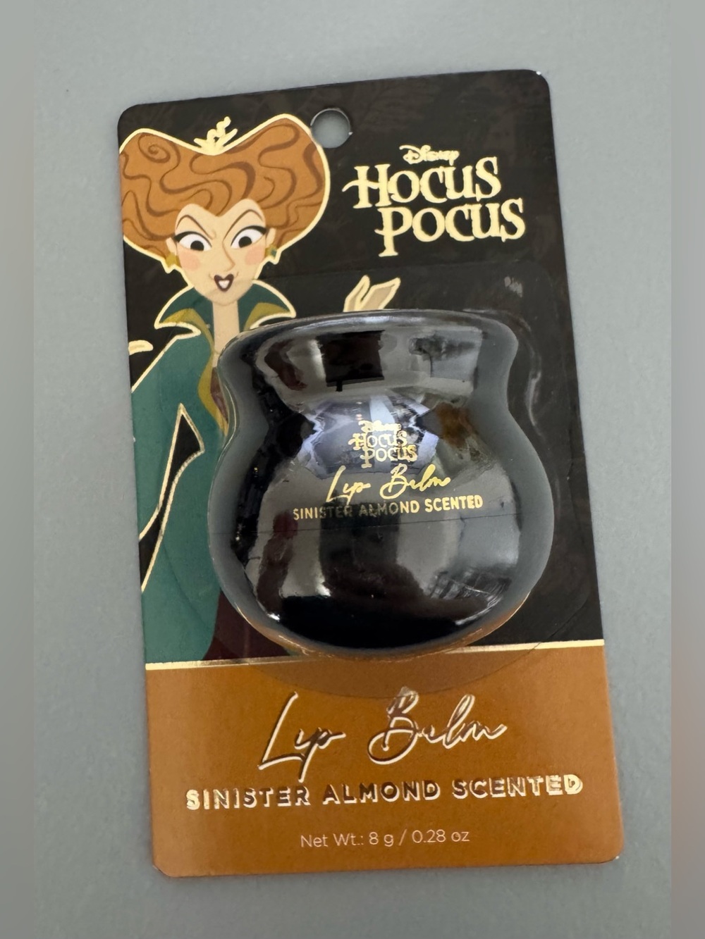 Disney Winifred cauldron hocus Pocus Sinister Almond Lip Balm - Black & Gold